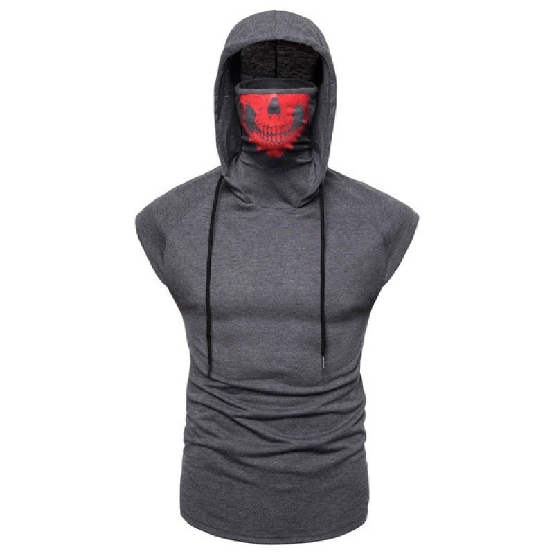 T-shirt new Korean style trendy men's tops Hooded printed t-shirt long-sleeved summer t-shirt